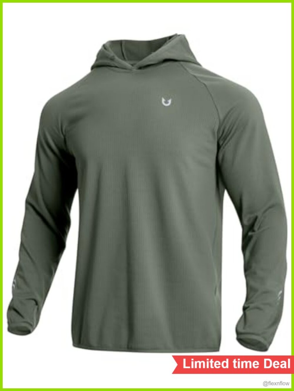 Men's Lightweight Waffle Fleece Hoodie Athletic Pullover with Thumb Holes